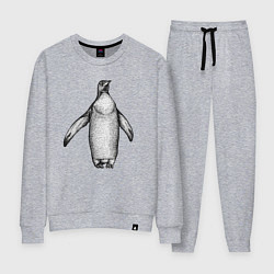 Костюм хлопковый женский Пингвин штрихами, цвет: меланж