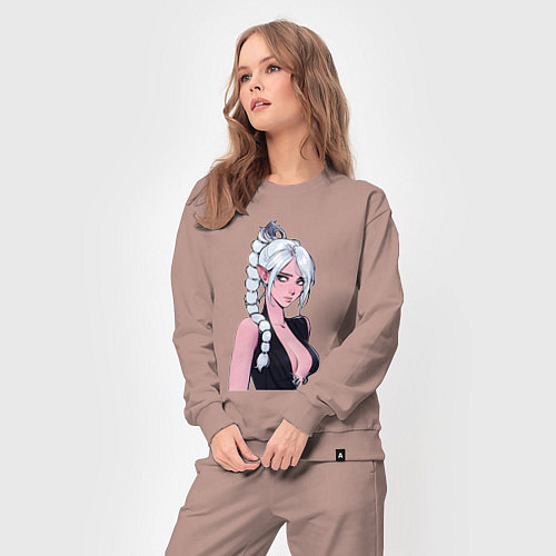 Женский костюм Шэдоухарт - серебрянные волосы / Пыльно-розовый – фото 3