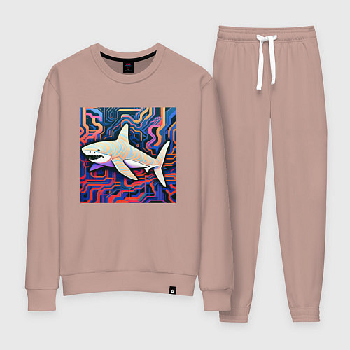 Женский костюм Акула абстракция / Пыльно-розовый – фото 1