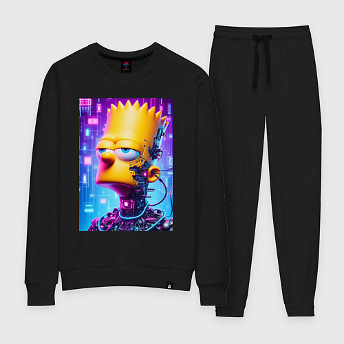 Женский костюм Cyber Bart Simpson - ai art / Черный – фото 1