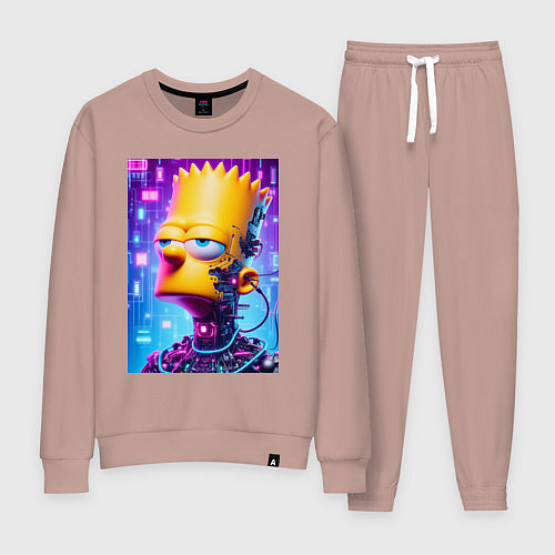 Женский костюм Cyber Bart Simpson - ai art / Пыльно-розовый – фото 1