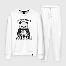 Костюм хлопковый женский Panda volleyball, цвет: белый