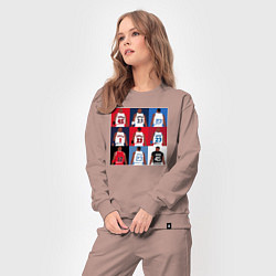 Костюм хлопковый женский Jordan plays, цвет: пыльно-розовый — фото 2