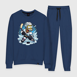 Костюм хлопковый женский Гомер Симпсон - хоккейный нападающий, цвет: тёмно-синий
