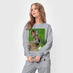 Костюм хлопковый женский Зайчик с одуванчиком, цвет: меланж — фото 2