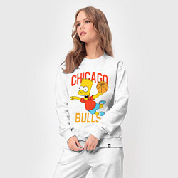 Костюм хлопковый женский Чикаго Буллз Барт Симпсон, цвет: белый — фото 2