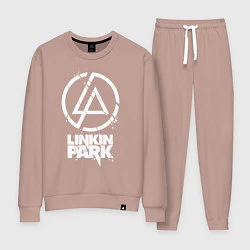 Костюм хлопковый женский Linkin Park - white, цвет: пыльно-розовый