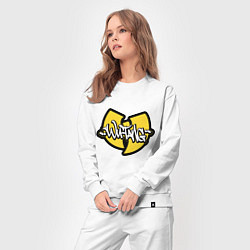 Костюм хлопковый женский Wu tang - logo, цвет: белый — фото 2
