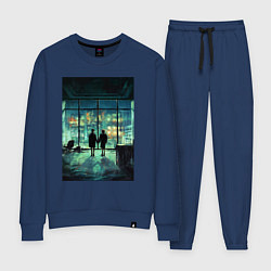 Костюм хлопковый женский Взор в даль, цвет: тёмно-синий