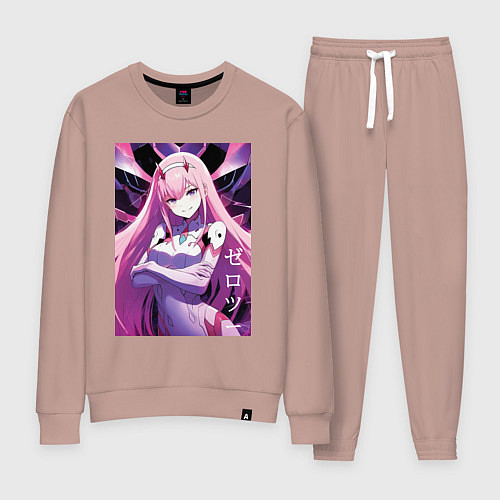 Женский костюм Zero two Darling in the Franxx - ai art / Пыльно-розовый – фото 1