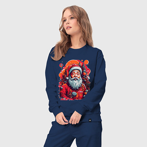 Женский костюм Санта Клаус / Тёмно-синий – фото 3