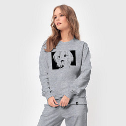 Костюм хлопковый женский Аниме тян горят глаза, цвет: меланж — фото 2