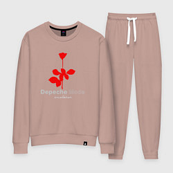 Костюм хлопковый женский Depeche Mode - Violator rose logo, цвет: пыльно-розовый
