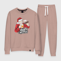 Костюм хлопковый женский Smile santa, цвет: пыльно-розовый