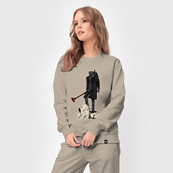 Костюм хлопковый женский Камерамен победил скибиди туалет, цвет: миндальный — фото 2