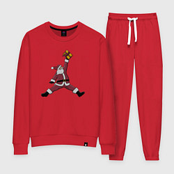 Костюм хлопковый женский Jumping Santa, цвет: красный