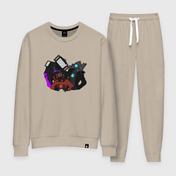 Костюм хлопковый женский Камерамен ТВ мен м Спикермен, цвет: миндальный