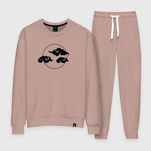 Женский костюм Японские облака и луна / Пыльно-розовый – фото 1