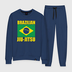 Костюм хлопковый женский Brazilian jiu-jitsu, цвет: тёмно-синий