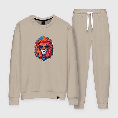 Женский костюм Голова льва в солнечных очках / Миндальный – фото 1