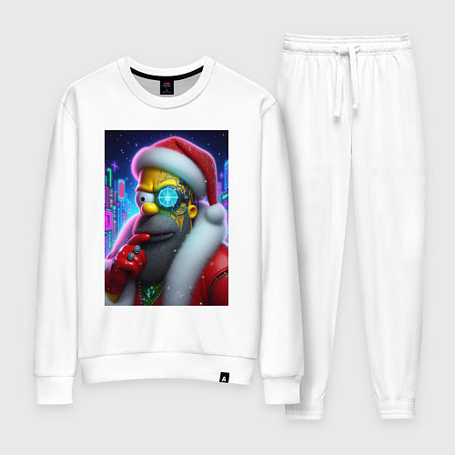 Женский костюм Simpson Claus - cyberpunk / Белый – фото 1