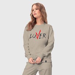 Костюм хлопковый женский Loser lover, цвет: миндальный — фото 2