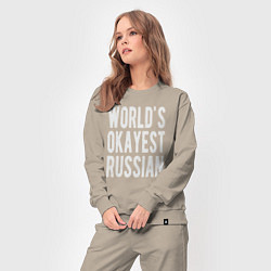 Костюм хлопковый женский Самый нормальный в мире русский, цвет: миндальный — фото 2