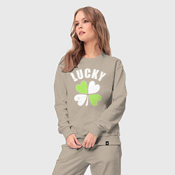 Костюм хлопковый женский Lucky day, цвет: миндальный — фото 2