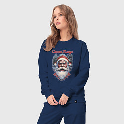 Костюм хлопковый женский Безумный Санта, цвет: тёмно-синий — фото 2