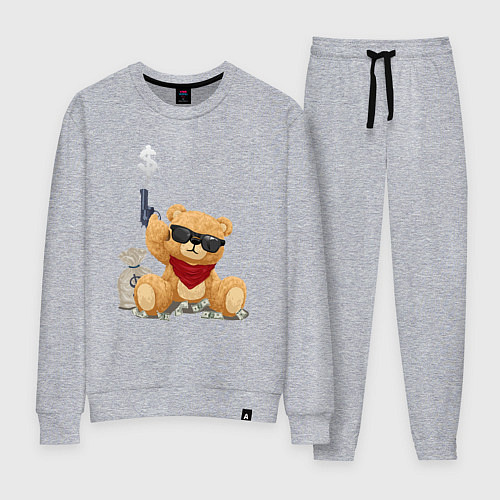 Женский костюм Плюшевый медвежонок гангстер / Меланж – фото 1