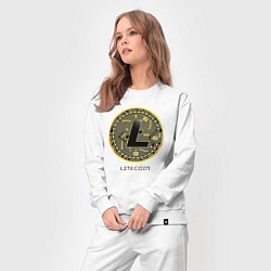 Костюм хлопковый женский Litecoin крипта, цвет: белый — фото 2