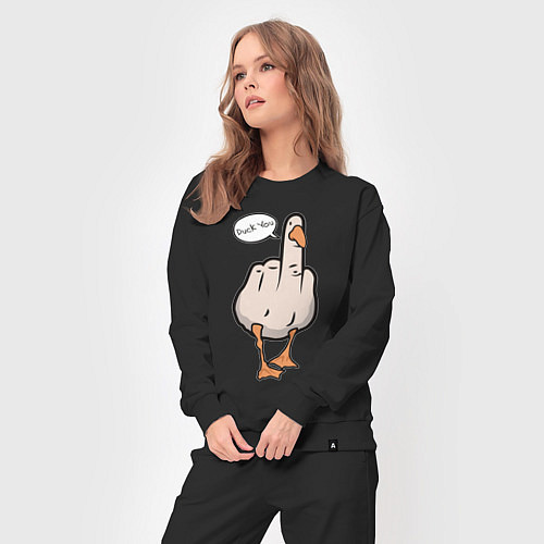 Женский костюм Duck you - фак ю / Черный – фото 3