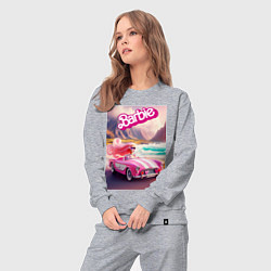 Костюм хлопковый женский Барби в кабриолете на горной дороге, цвет: меланж — фото 2