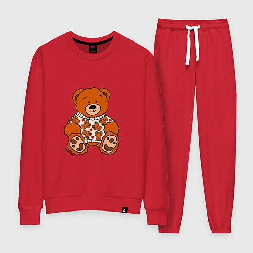Женский костюм Мишки и сердца на свитере у мишки / Красный – фото 1