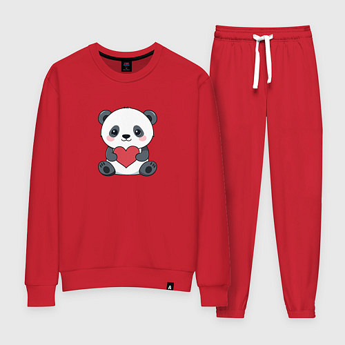 Женский костюм Панда с красным сердечком / Красный – фото 1
