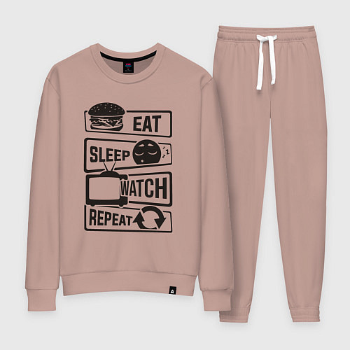 Женский костюм Есть спать телик / Пыльно-розовый – фото 1