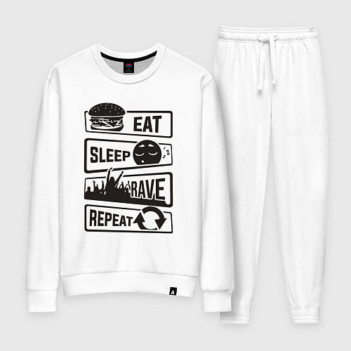 Женский костюм Еасть спать рейв / Белый – фото 1