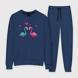 Костюм хлопковый женский Flamingo love, цвет: тёмно-синий