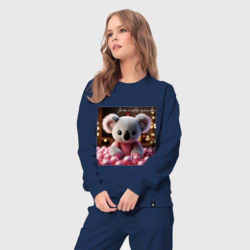 Женский костюм Игрушечная коала и надпись: зато я очень красивый / Тёмно-синий – фото 3