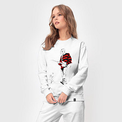 Костюм хлопковый женский Курт Кобейн Нирвана свитер, цвет: белый — фото 2