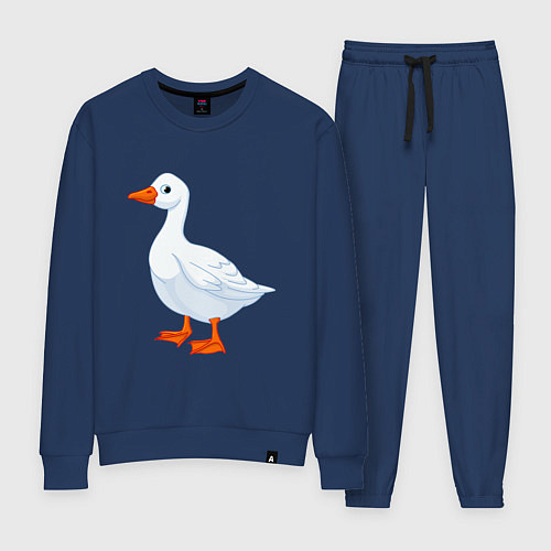 Женский костюм Гусь белый нарисованный / Тёмно-синий – фото 1