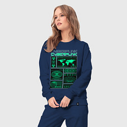 Костюм хлопковый женский Cyberpunk streetwear, цвет: тёмно-синий — фото 2