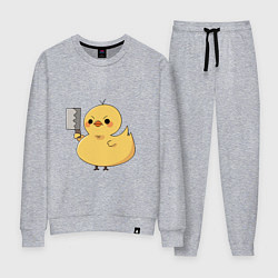 Костюм хлопковый женский Утёнок с ножиком, цвет: меланж