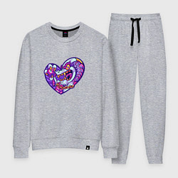Костюм хлопковый женский Дракон в сердце, цвет: меланж