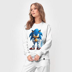 Костюм хлопковый женский Sonic - poster style, цвет: белый — фото 2