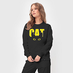 Костюм хлопковый женский Cat облик, цвет: черный — фото 2