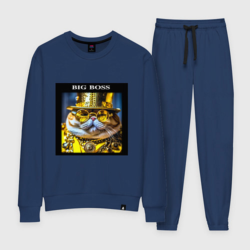 Женский костюм Рыжий кот барон в стиле стимпанк: big boss / Тёмно-синий – фото 1