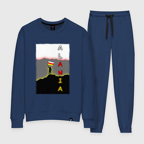 Женский костюм Алания человек с флагом / Тёмно-синий – фото 1