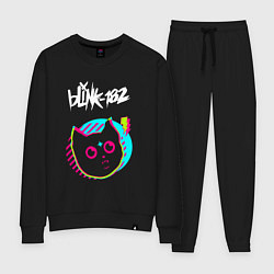 Костюм хлопковый женский Blink 182 rock star cat, цвет: черный