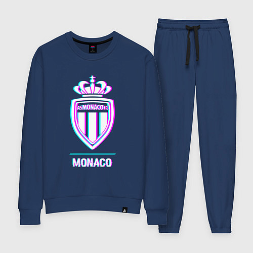 Женский костюм Monaco FC в стиле glitch / Тёмно-синий – фото 1